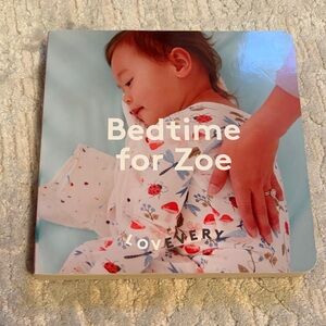 Lovevery Bedtime for Zoe Board Book - White with Red & Blue Print
